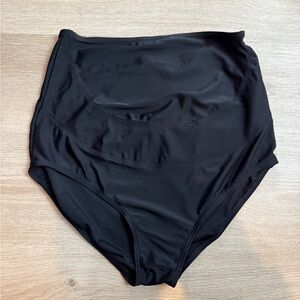 Maternity Black High-Waisted Swim Bottoms - medium